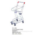 Chrome Shopping Trolley Cart with Double Baskets